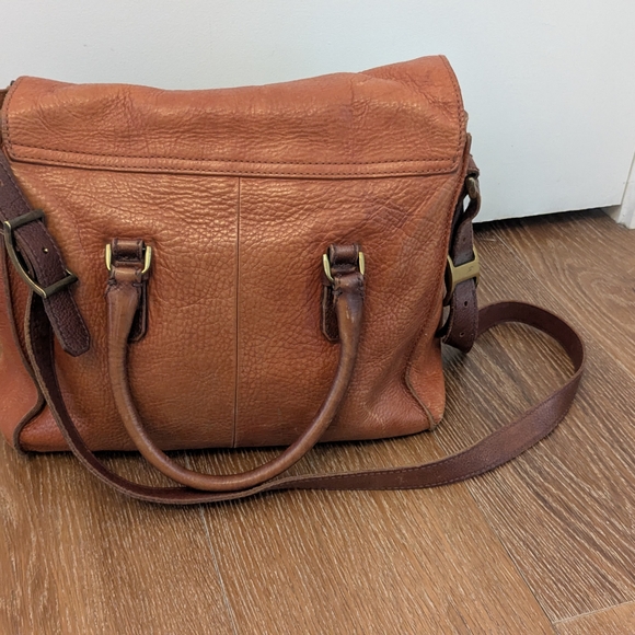 Madewell Brown and Black Leather Crossbody Satchel Bag - Picture 2 of 7